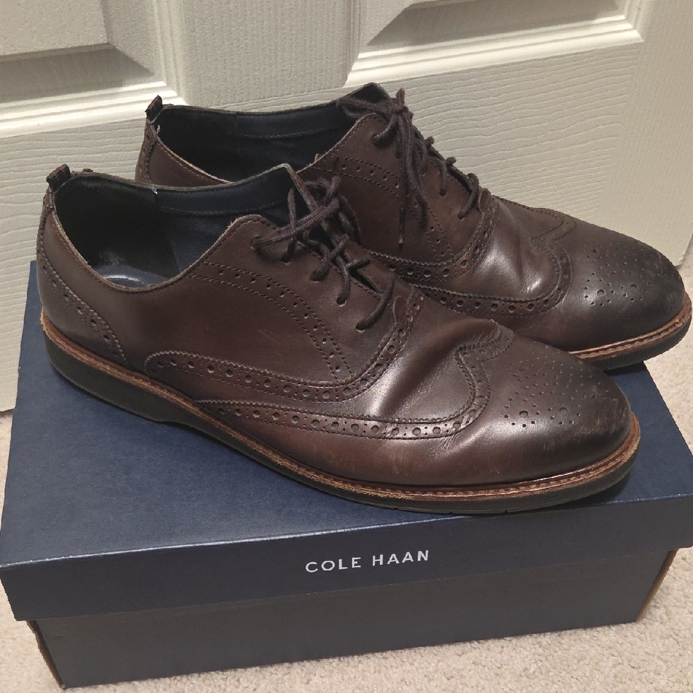 Cole Haan Men's Dark Brown Leather Oxfords